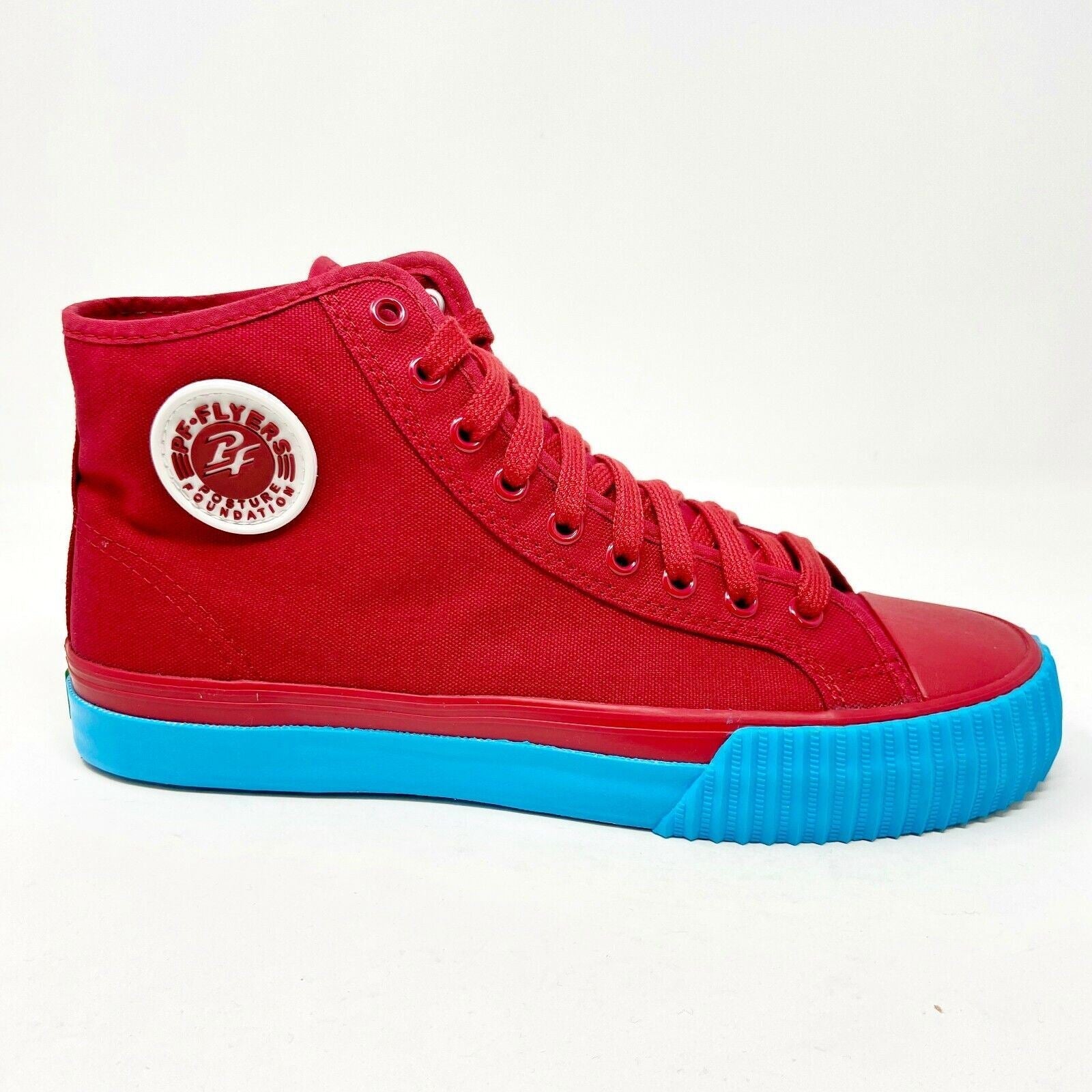 PF Flyer Center Hi Red Blue Mens Retro Casual Sneakers PM12OH1V