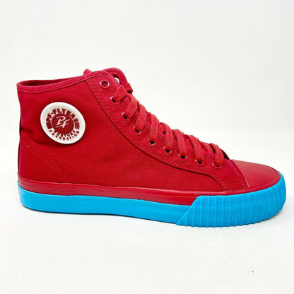 PF Flyer Center Hi Red Blue Mens Retro Casual Sneakers PM12OH1V