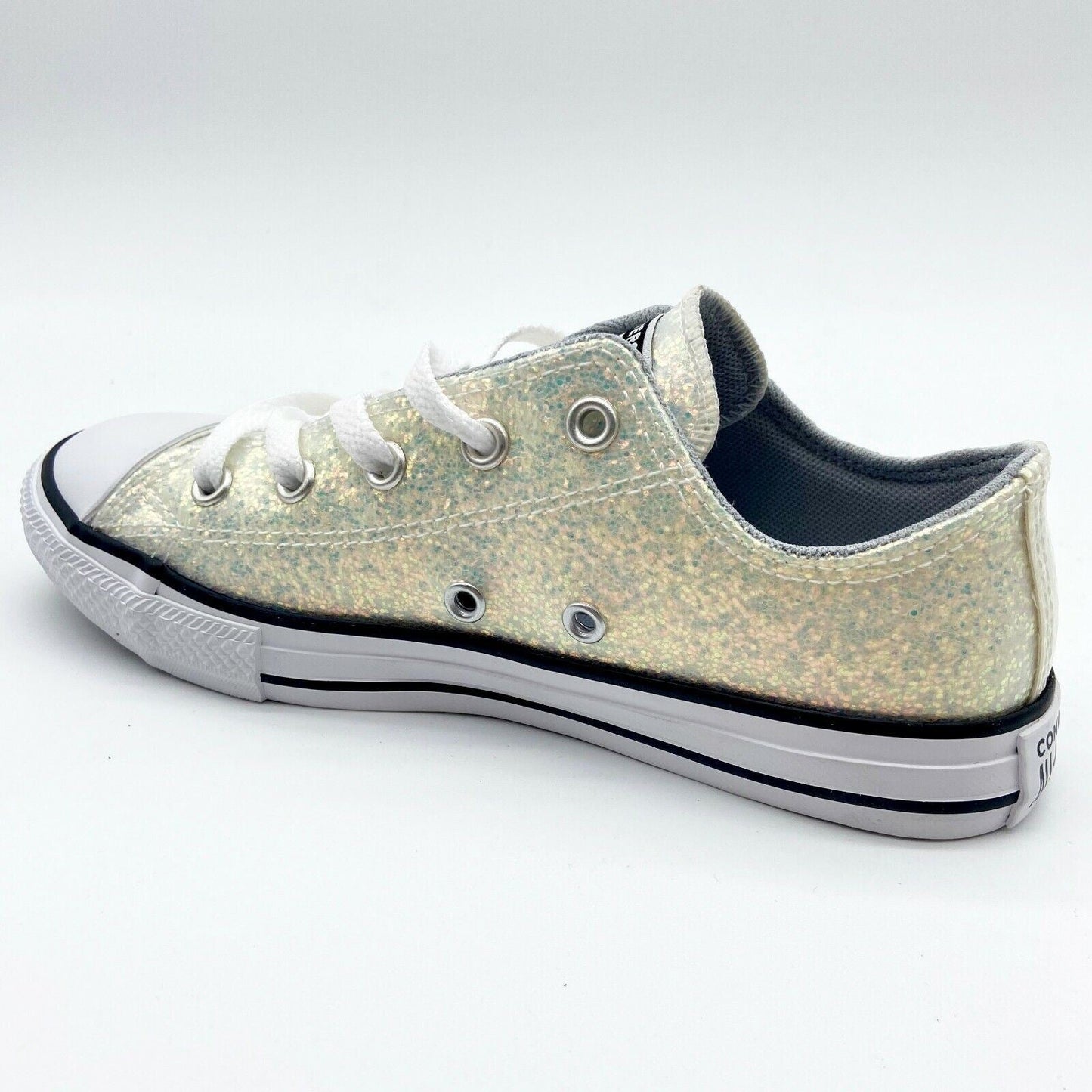 Converse CTAS Ox Wolf Grey Rainbow Glitter Kids Casual Sneakers 665979C