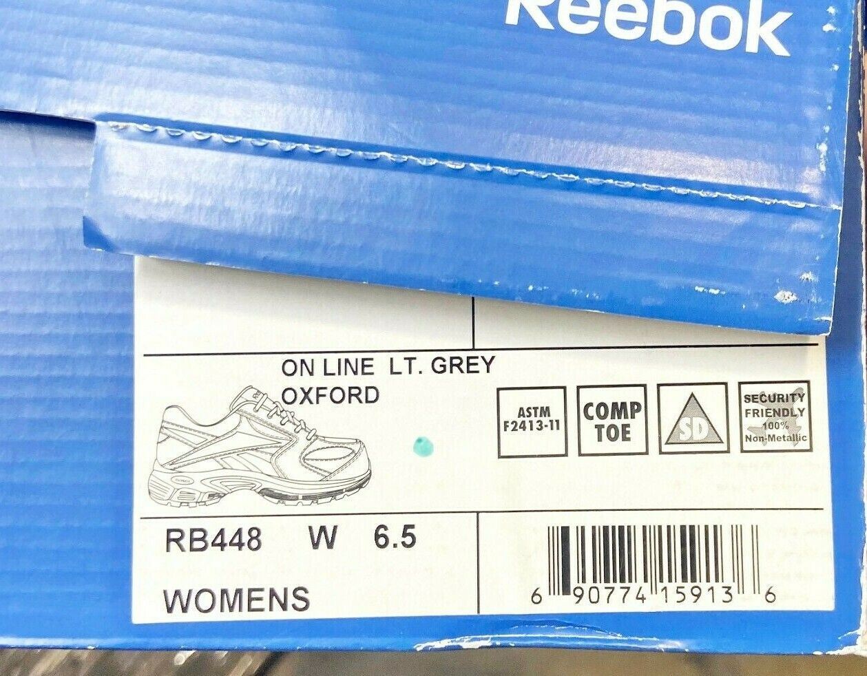 Reebok Work On Line Light Grey Oxford Womens Wide Composite Toe Sneakers RB448