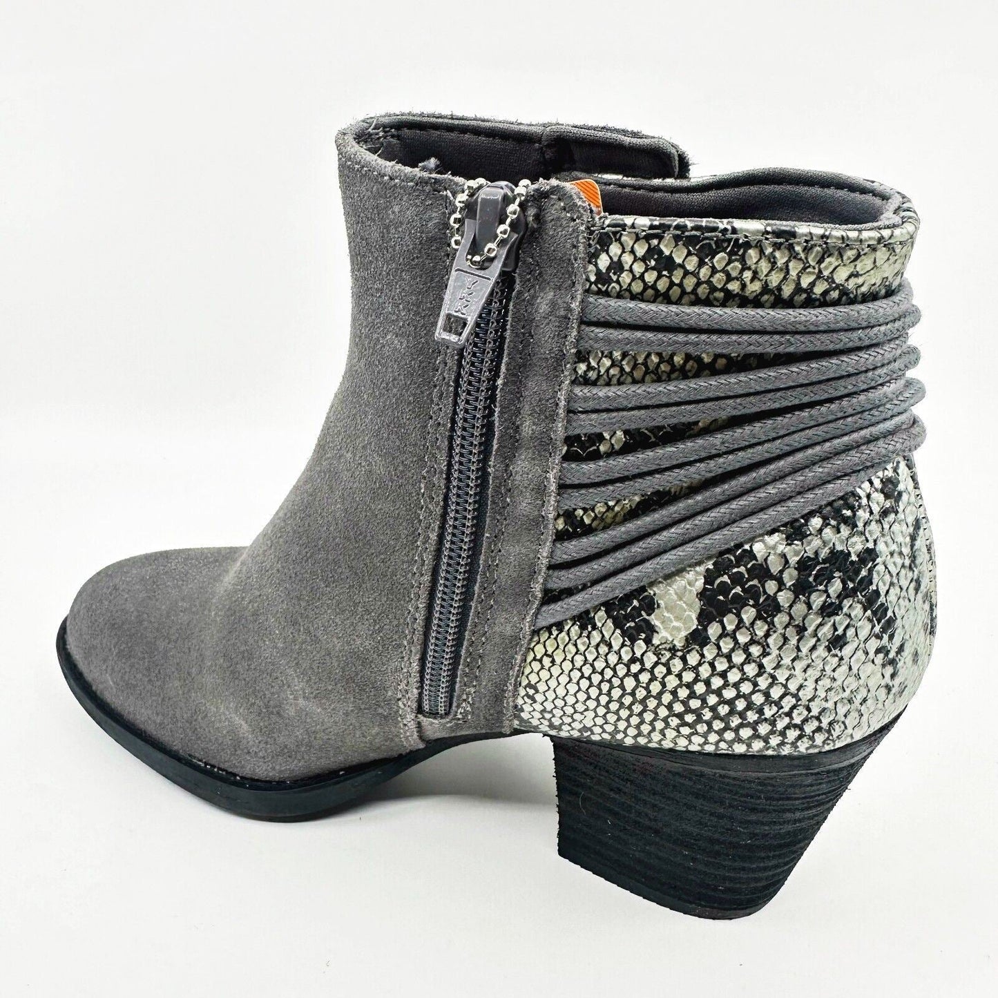 Skechers Homestead Wild Wraps Charcoal Womens Snake Skin Ankle Bootie