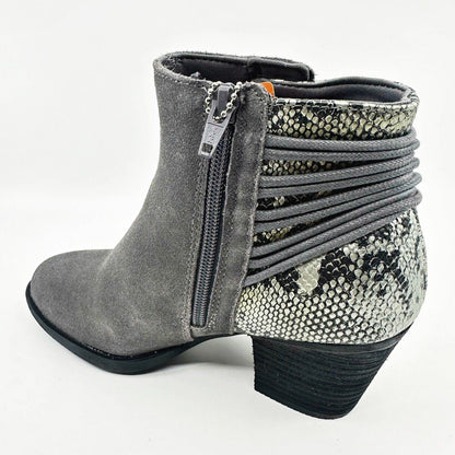 Skechers Homestead Wild Wraps Charcoal Womens Snake Skin Ankle Bootie