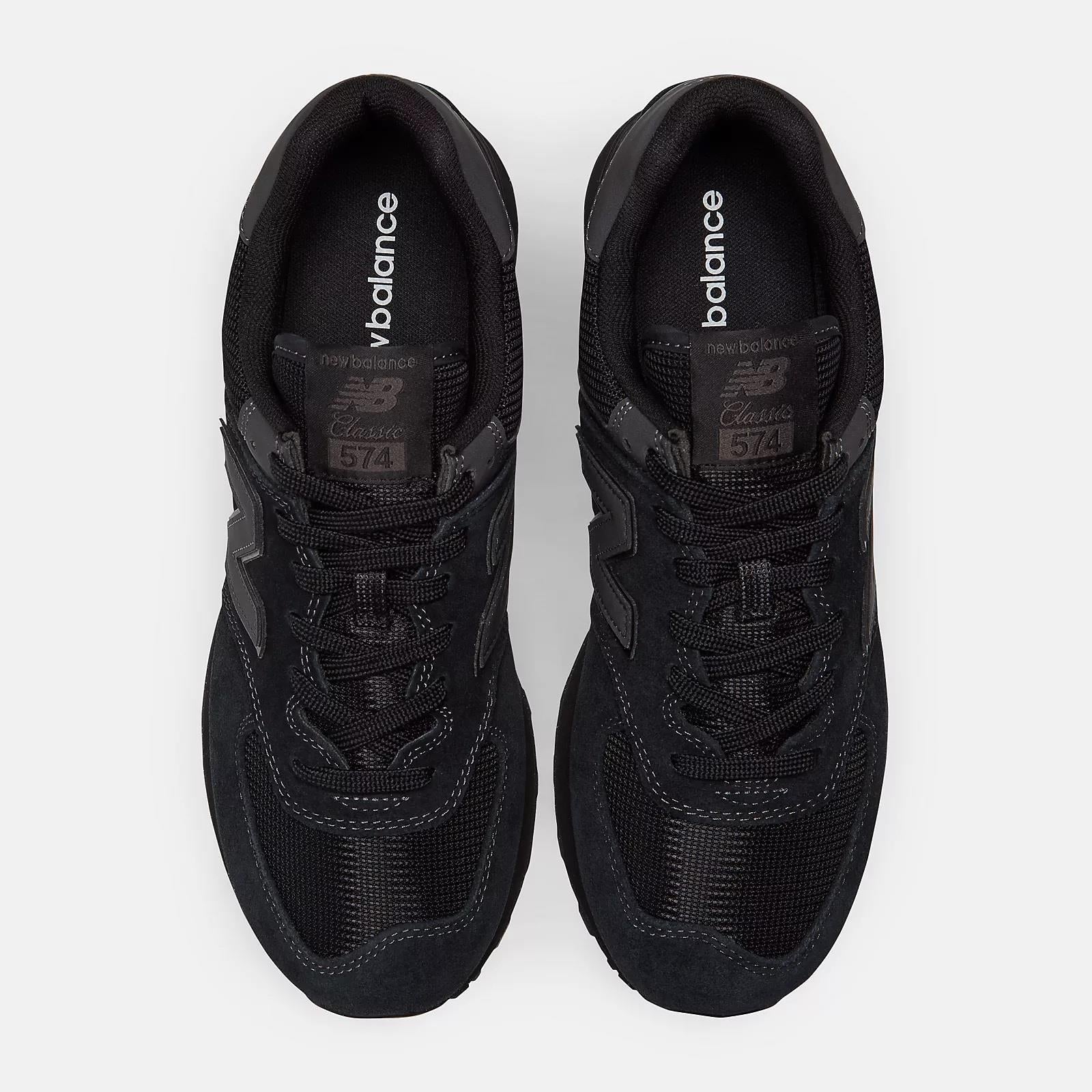 Women's Wide Fit New Balance ML574EVE Walking/Running Trainers - Exclusive - Black ENCAP