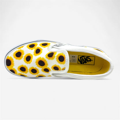 VANS Classic Slip On Sunflower Yelllow True White Kids Girls Size 3 Slip-On