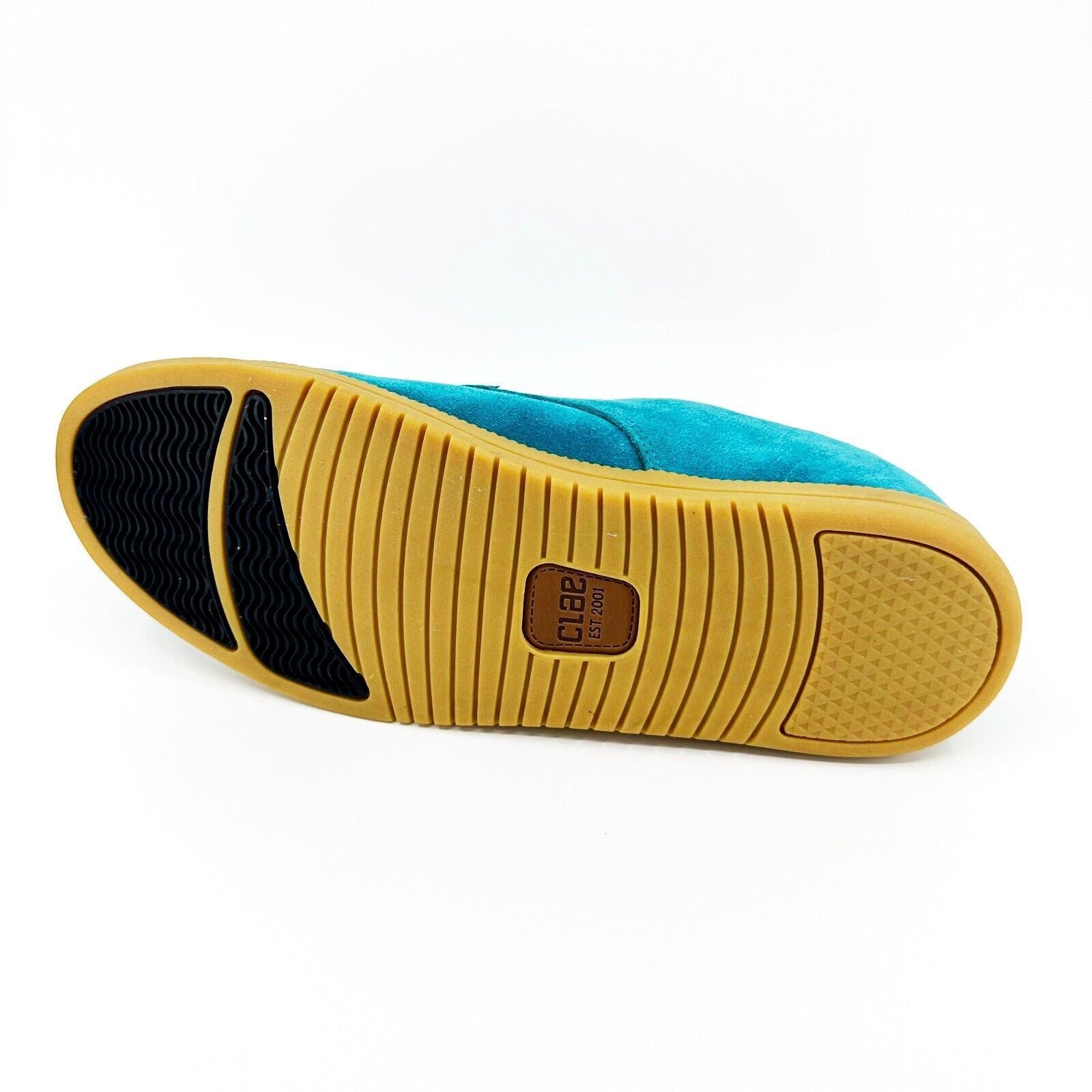 Clae Ellington Suede Teal Blue Gum Mens Size 7 Premium Sneakers