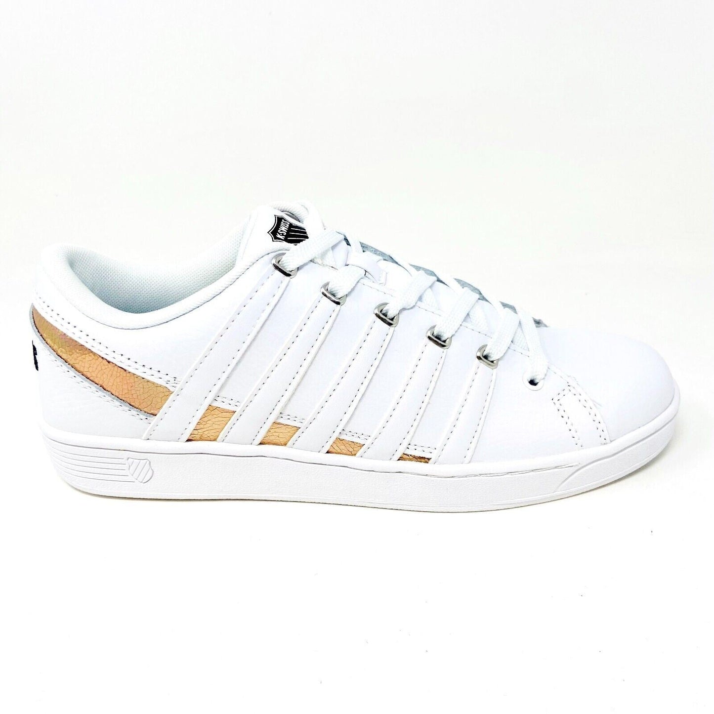 K-Swiss Ramli Court White Cracked Metallic Womens Casual Sneakers 96999 120