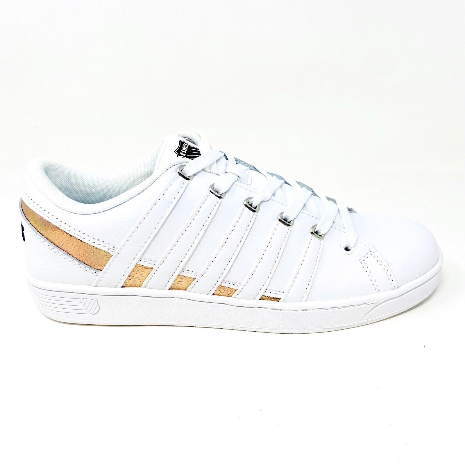 K-Swiss Ramli Court White Cracked Metallic Womens Casual Sneakers 96999 120