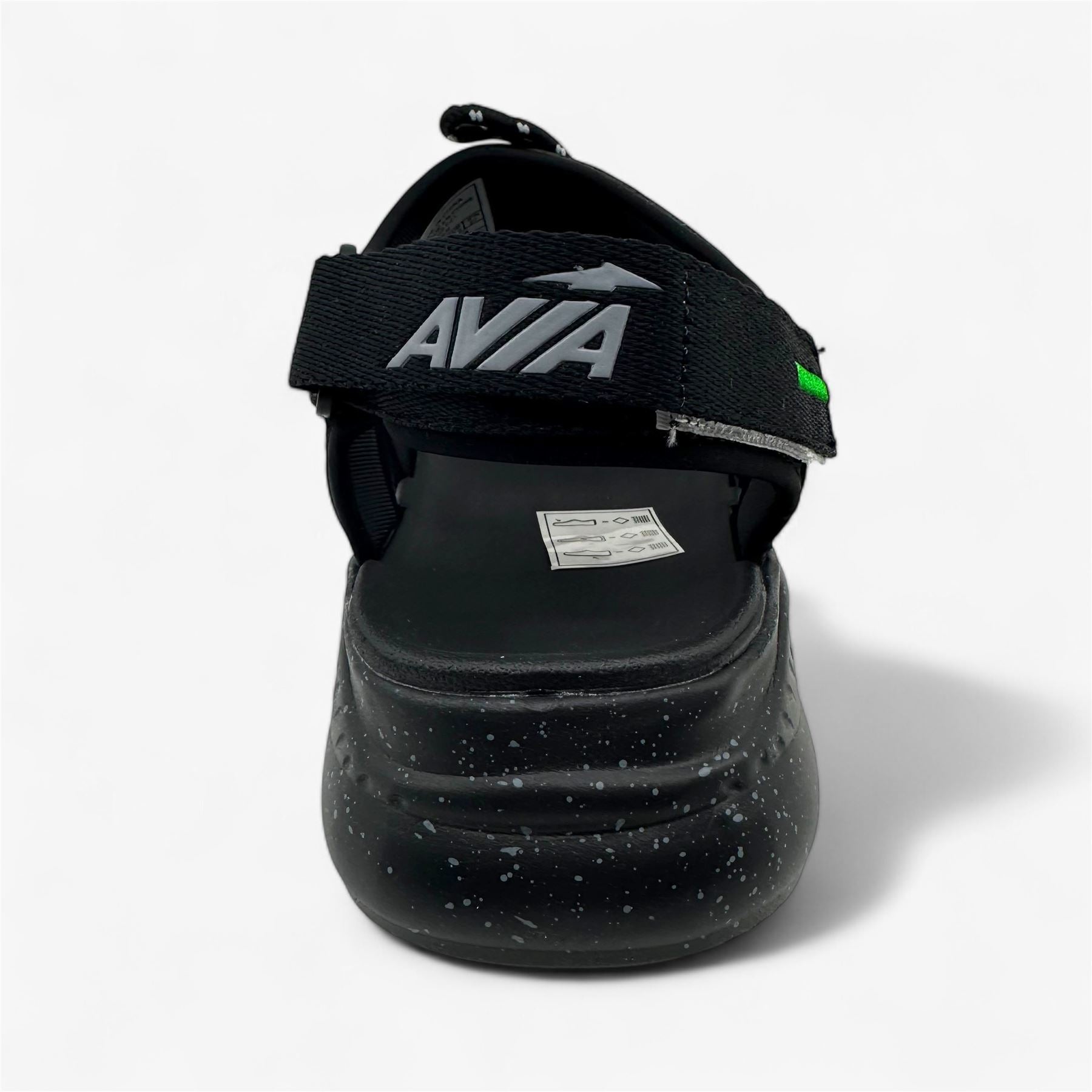Avia Avi Atlantic Jet Black White Green Mens Sandal Slip-On