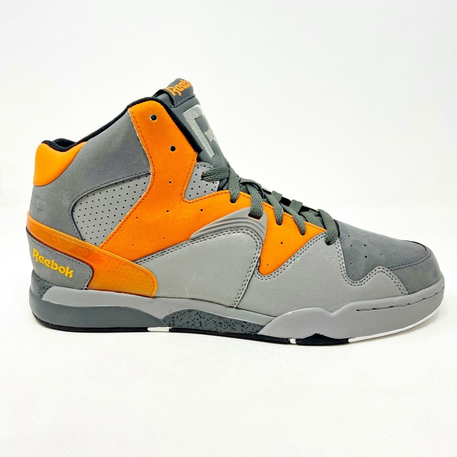 Reebok Classic Jam Gray Orange Mens Retro Basketball Sneakers J98248