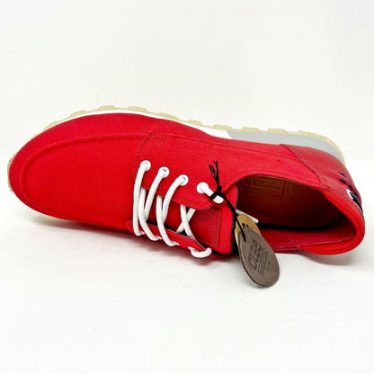 Clae Desmond Ruby Canvas Red White Mens Premium Casual Shoes Sneakers