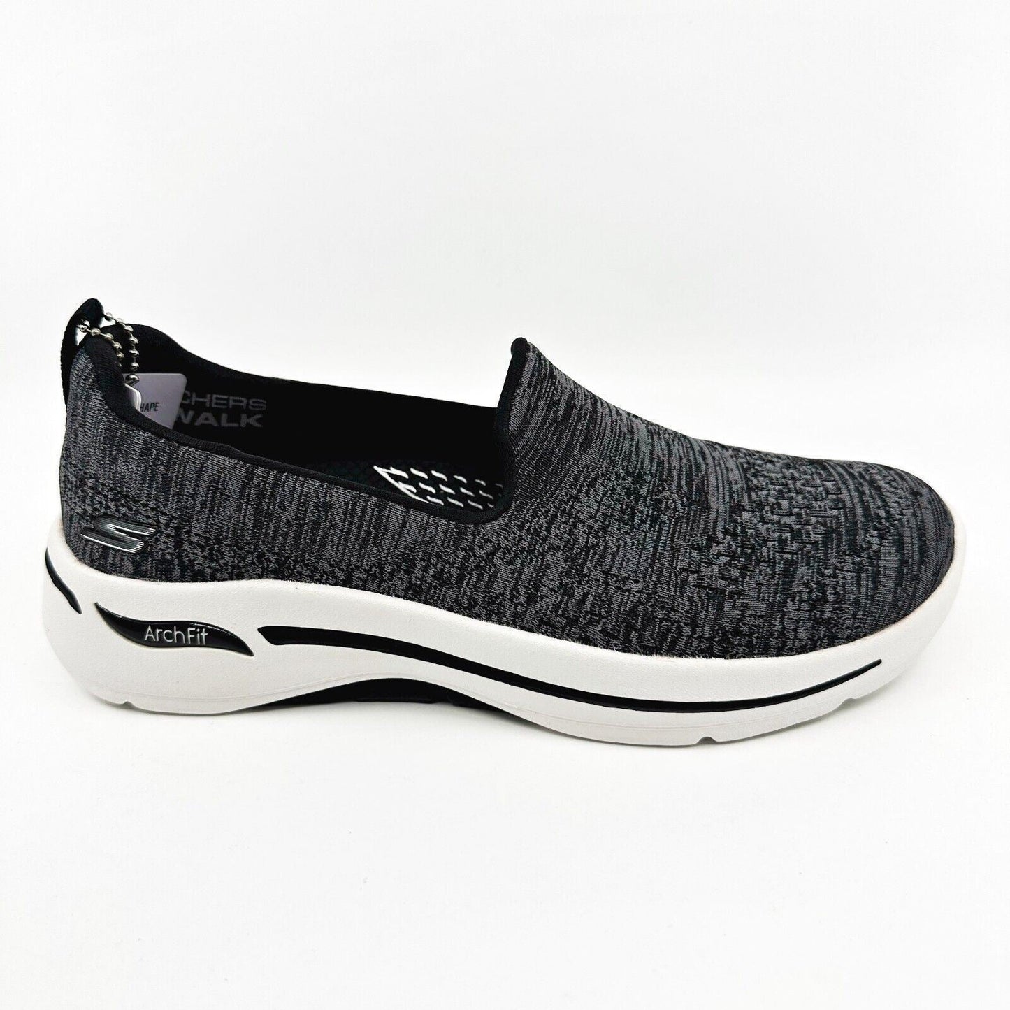 Skechers Go Walk Arch Fit Finley Black White Womens Size 6.5 Slip On Shoes