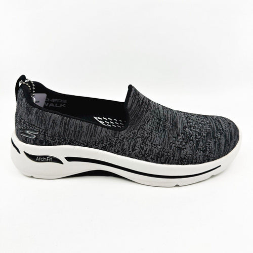 Skechers Go Walk Arch Fit Finley Black White Womens Size 6.5 Slip On Shoes