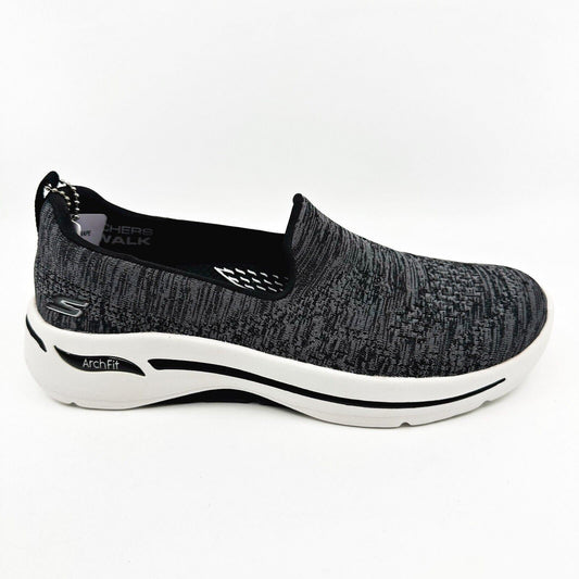 Skechers Go Walk Arch Fit Finley Black White Womens Size 6.5 Slip On Shoes