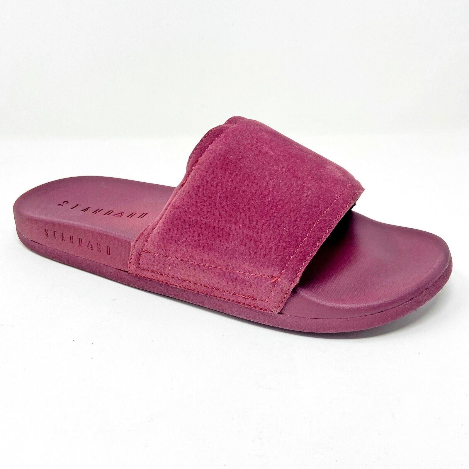 STNDRD Standard Los Angeles Monaco Suede Burgundy Mens Slide Sandals
