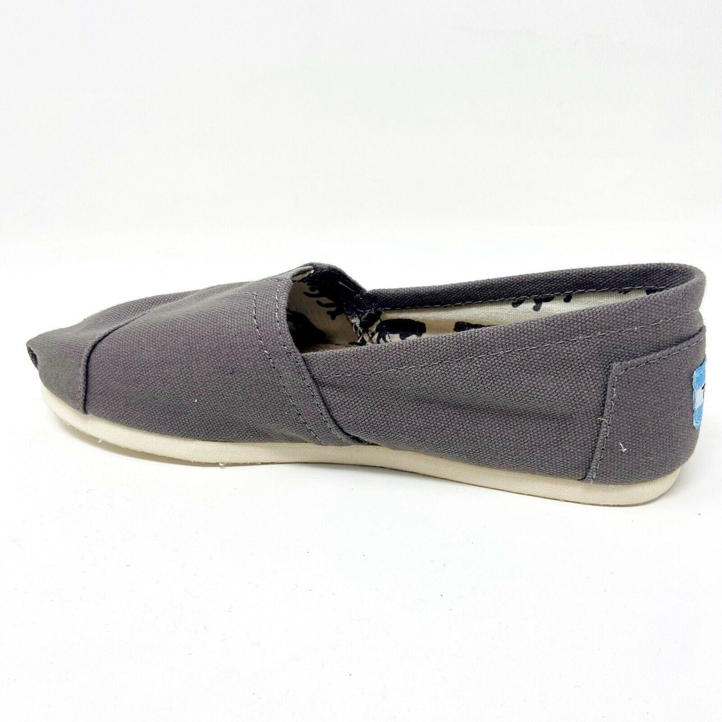 Toms Classics Ash Gray Womens Slip On Casual Canvas Flat Shoes