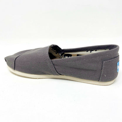 Toms Classics Ash Gray Womens Slip On Casual Canvas Flat Shoes