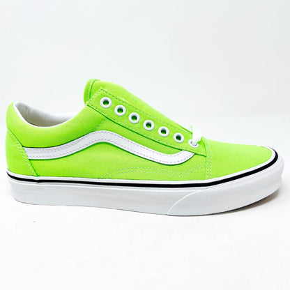 Vans Old Skool (Neon) Gecko Green True White Womens Casual Shoes Sneakers