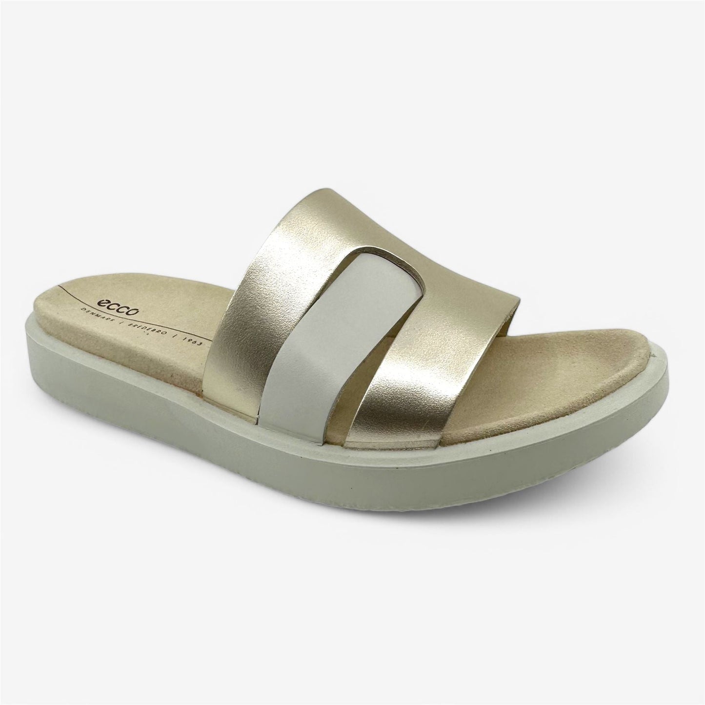 ECCO Flowt White Purple Gold Womens Sandal Slide