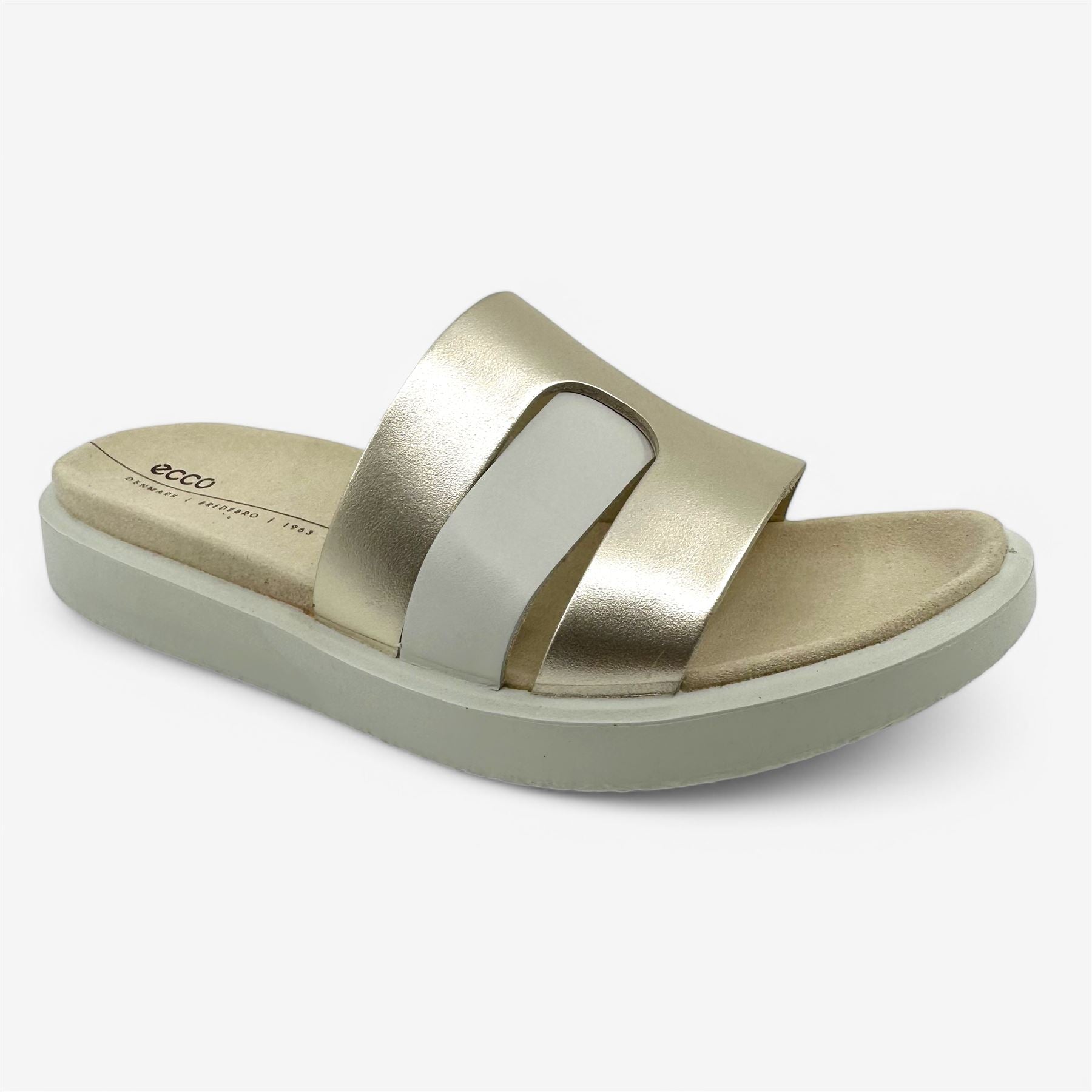 ECCO Flowt White Purple Gold Womens Sandal Slide