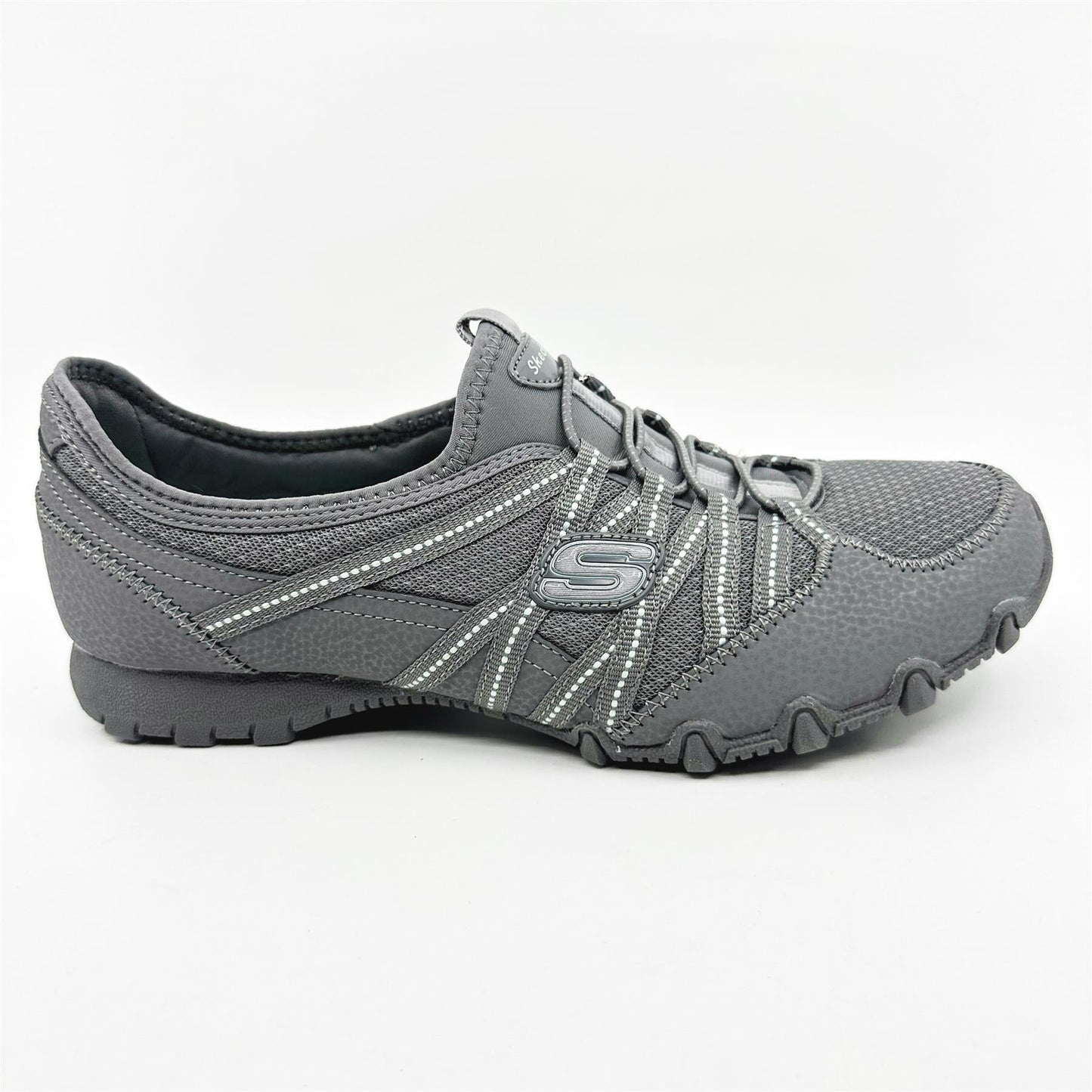 Skechers Bikers Lite Relive Gray Multi Womens  Slip On Sneakers