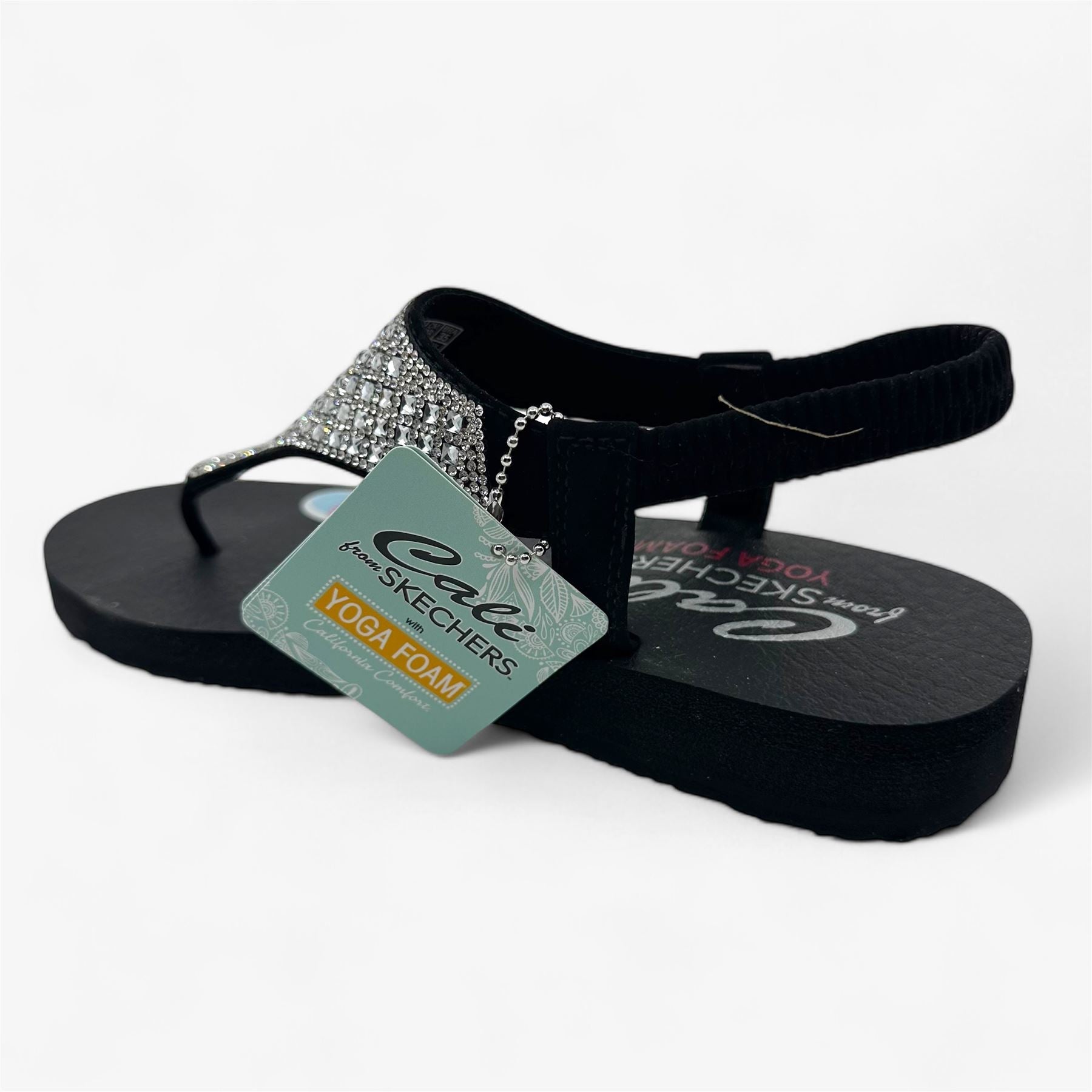 Skechers Meditation Rockstar Black Womens Sandal Slingback