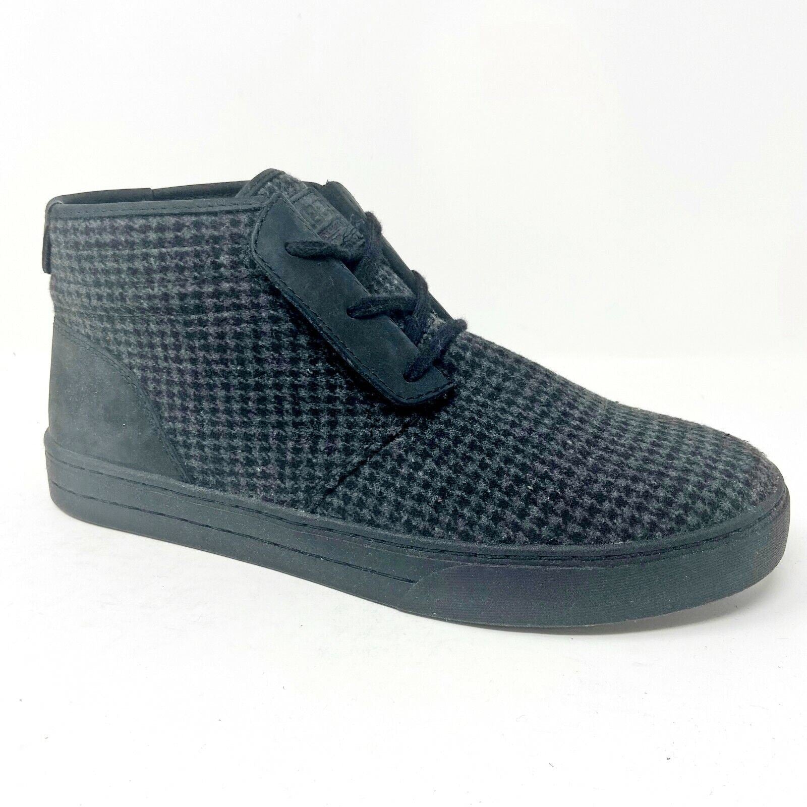 Clae McQueen Black Nubuck Wool Mens Casual Sneakers