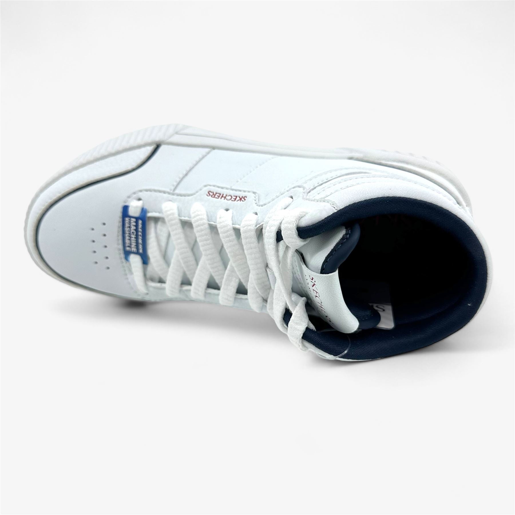 Skechers Jade High Reward White Navy Red Womens Size 5.5 Court Classics Sneaker