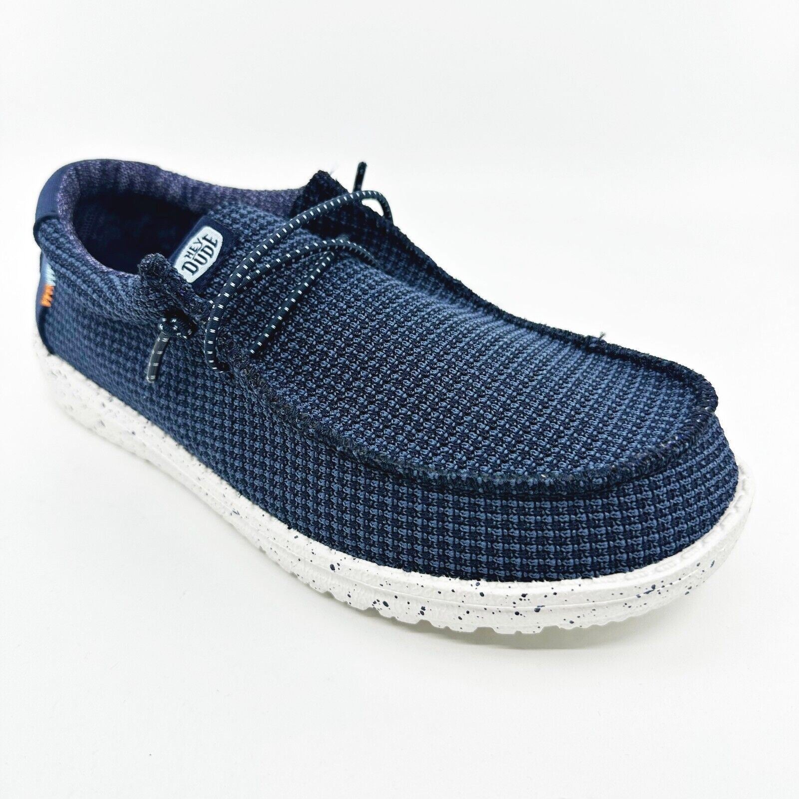 Hey Dude Wally Youth Sport Mesh Navy Kids Comfort Slip On Shoes
