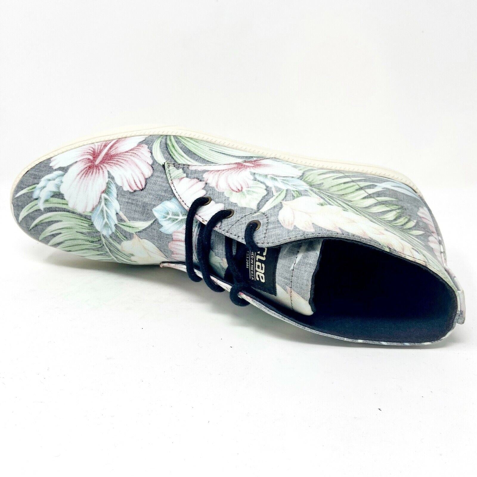 Clae Strayhorn Textile Black Floral Hawaiian Canvas Mens Casual Sneakers