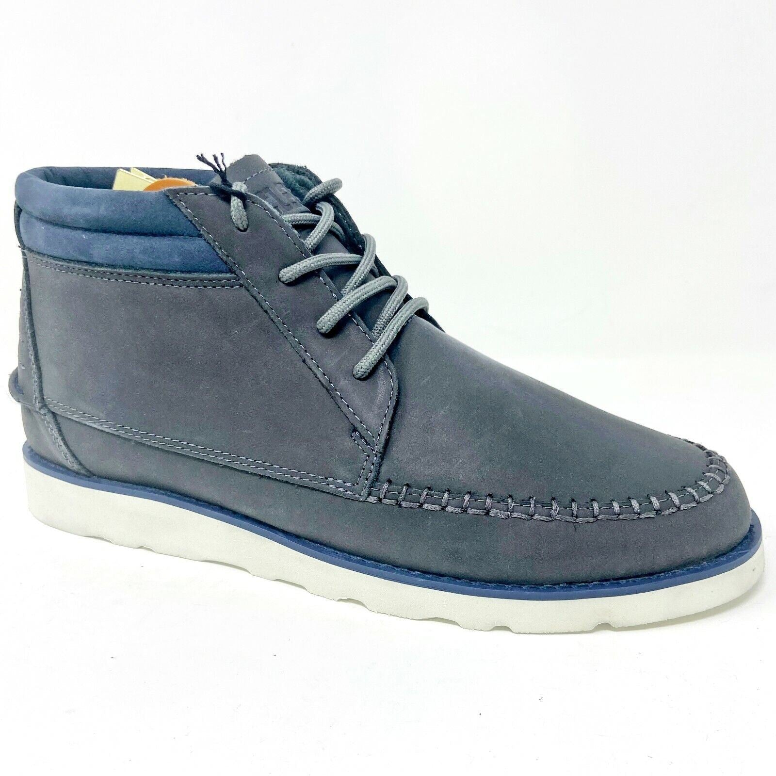 Clae Romare Hi Vibram Pavement Leather Gray Mens Premium Casual Sneakers