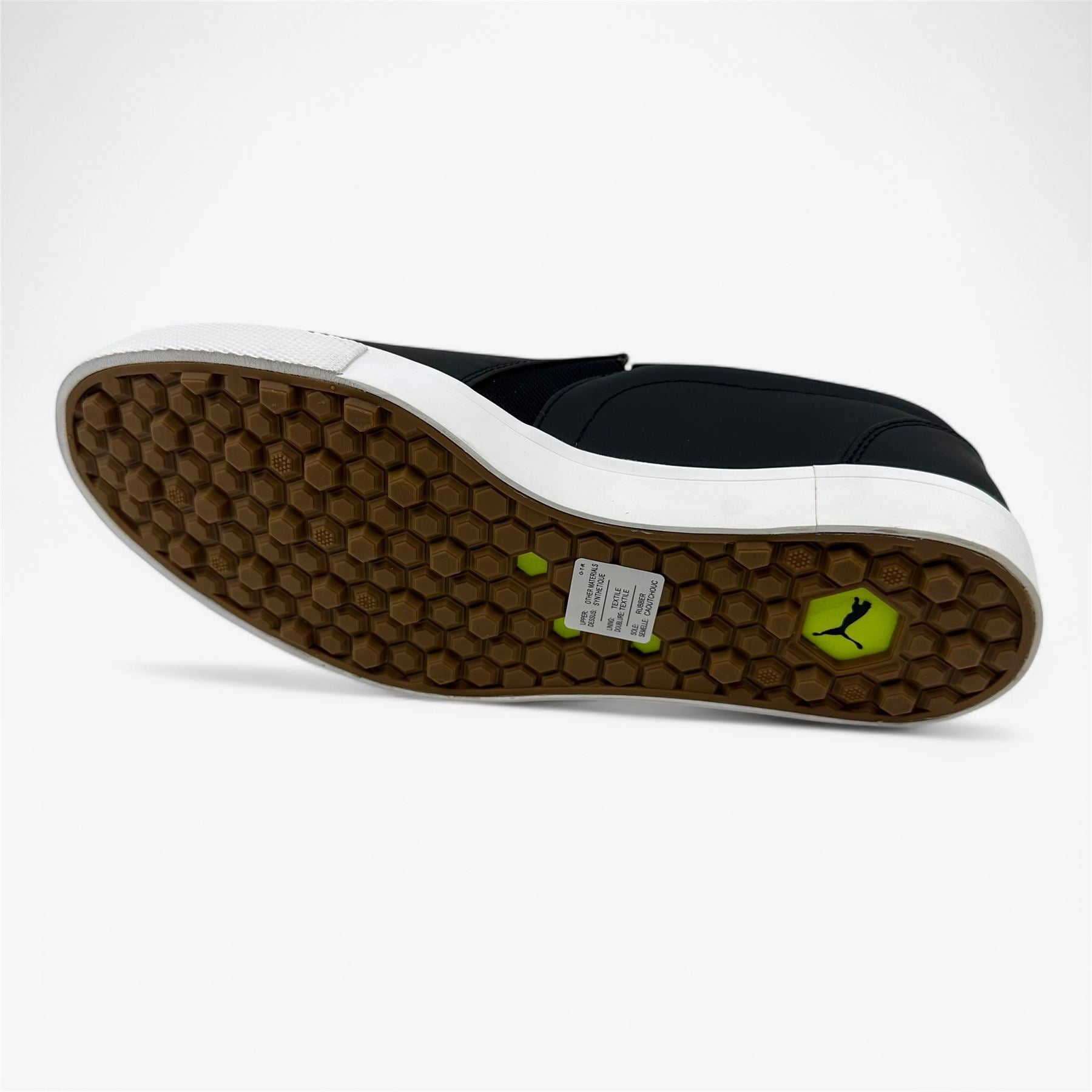 PUMA Tustin Fusion Slip On Black White Womens Spikeless Golf Shoes