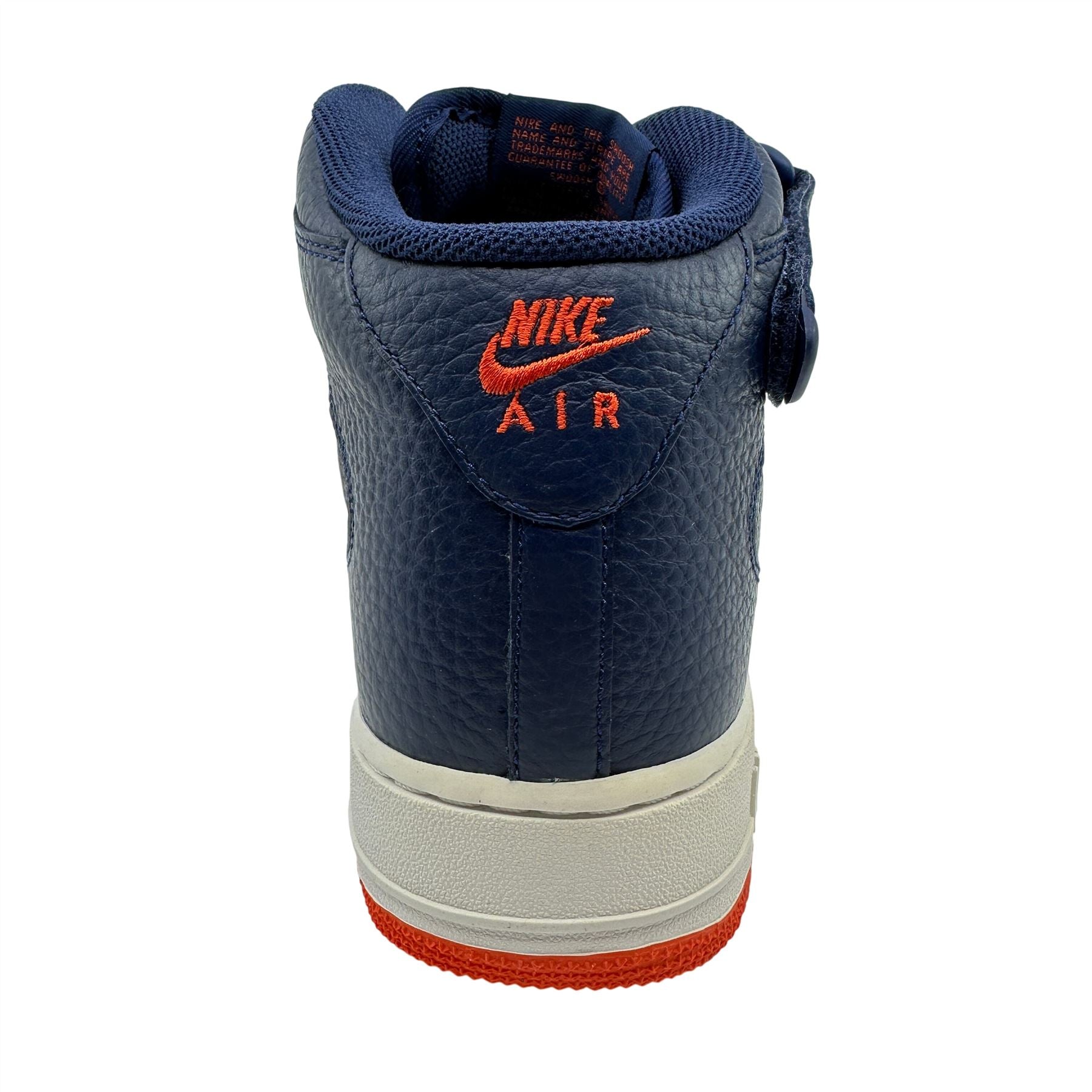 Nike Air Force 1 Mid '07 Midnight Navy Orange Mens Athletic NYC Jewel Sneaker