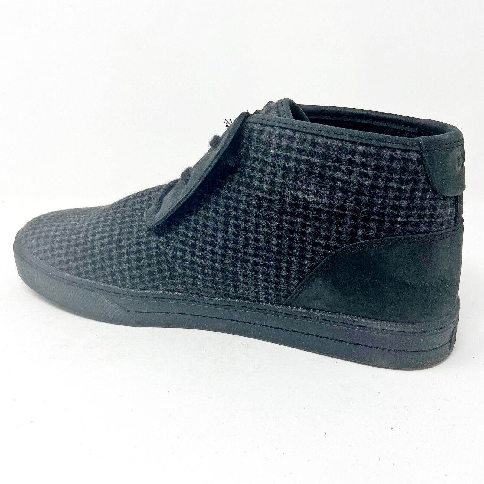 Clae McQueen Black Nubuck Wool Mens Casual Sneakers