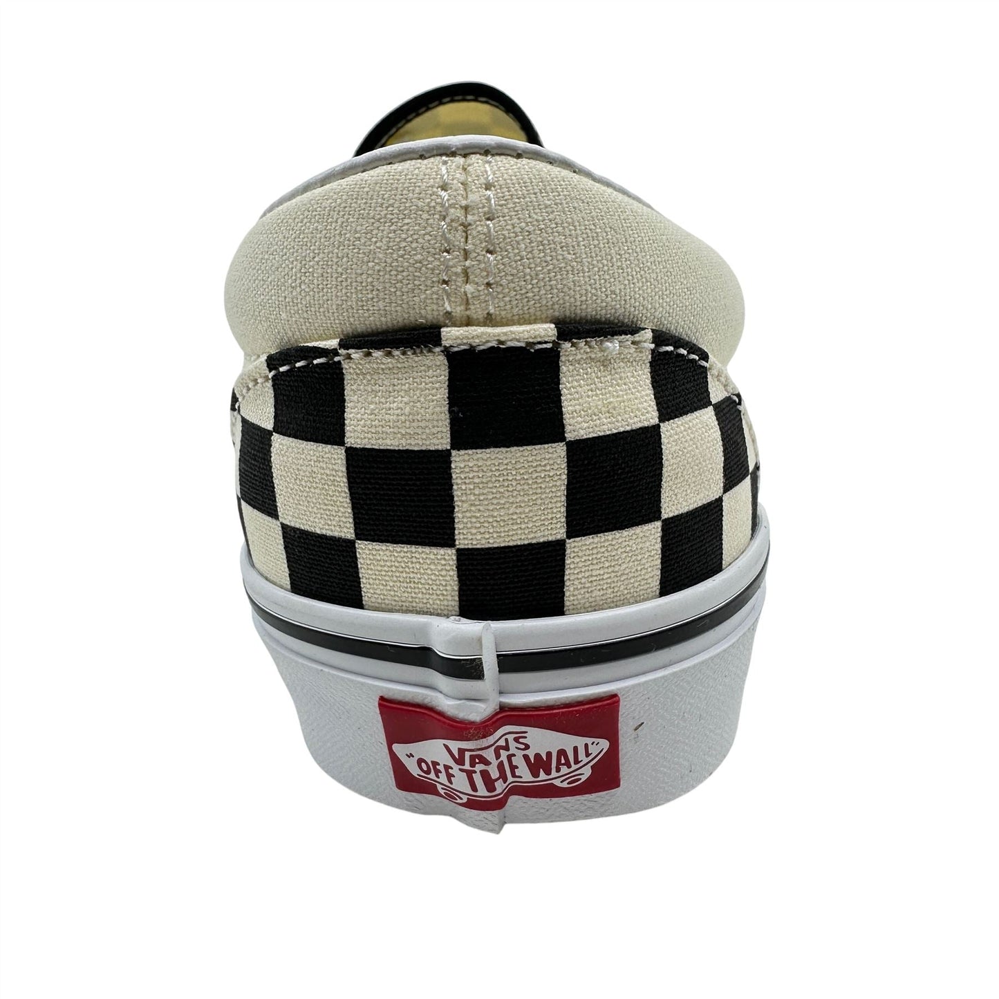 VANS Classic Slip On Checkerboard Black White Womens Wide Athletic Sneaker