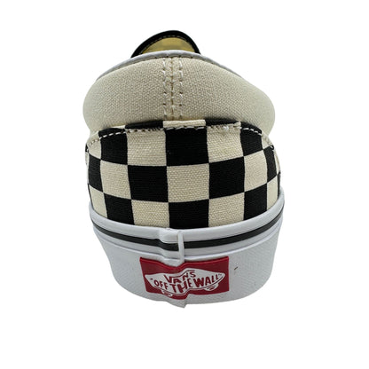 VANS Classic Slip On Checkerboard Black White Womens Wide Athletic Sneaker