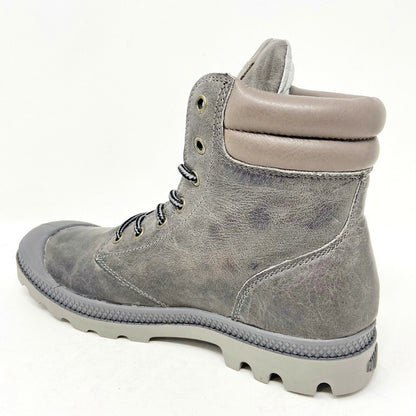 Palladium Wendy Tuga Whiskey Grey Womens Leather Combat Boots 93612 060