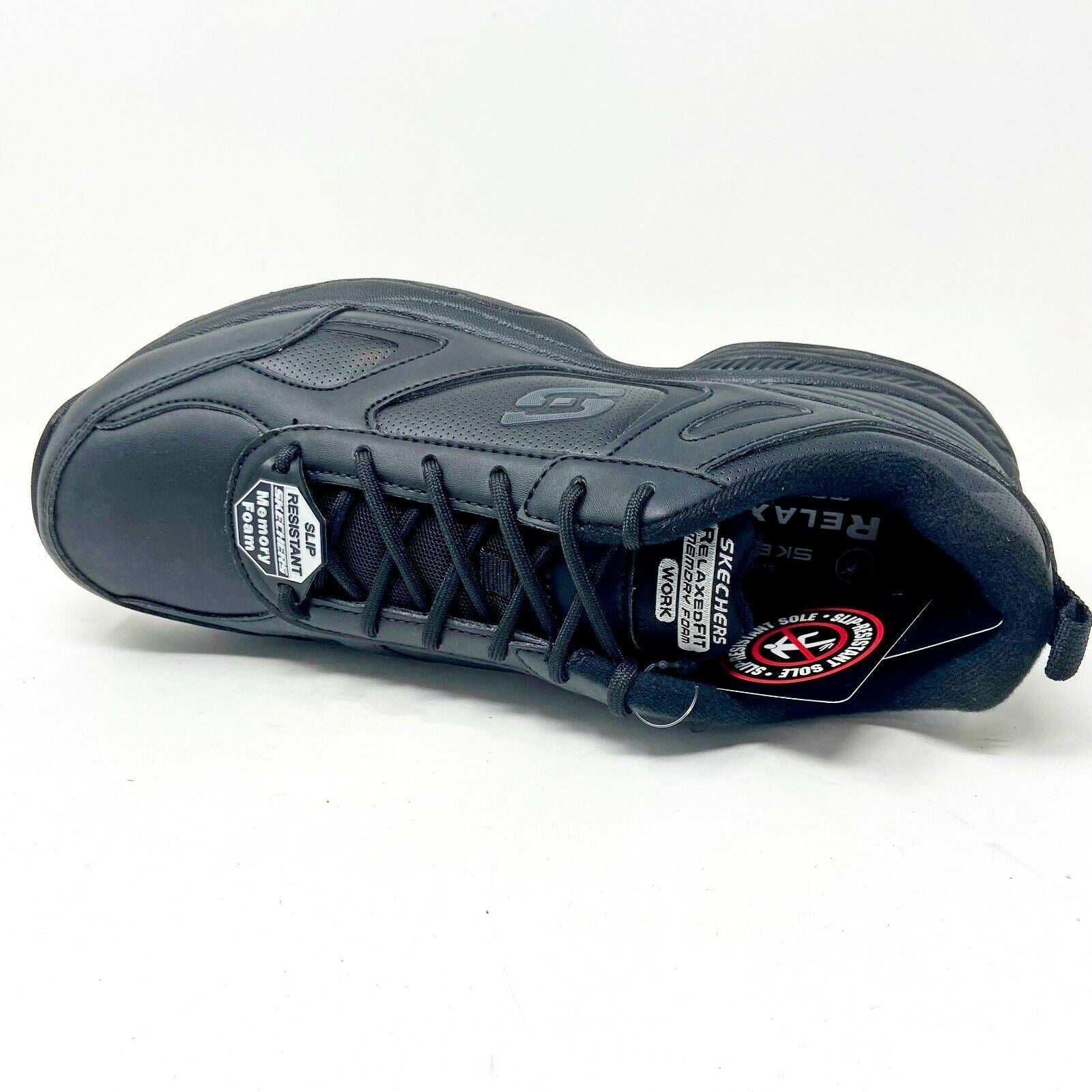 Skechers Slip Resistant Dighton Bricelyn Black Womens Size 9.5 Relaxed Fit