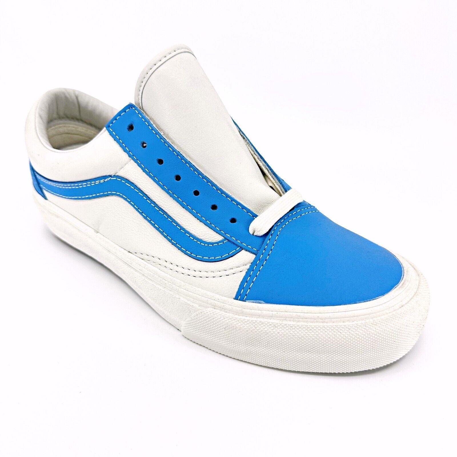 Vans Vault Old Skool VLT LX (Leather) Bonnie Blue Marshmallow Mens Sneakers