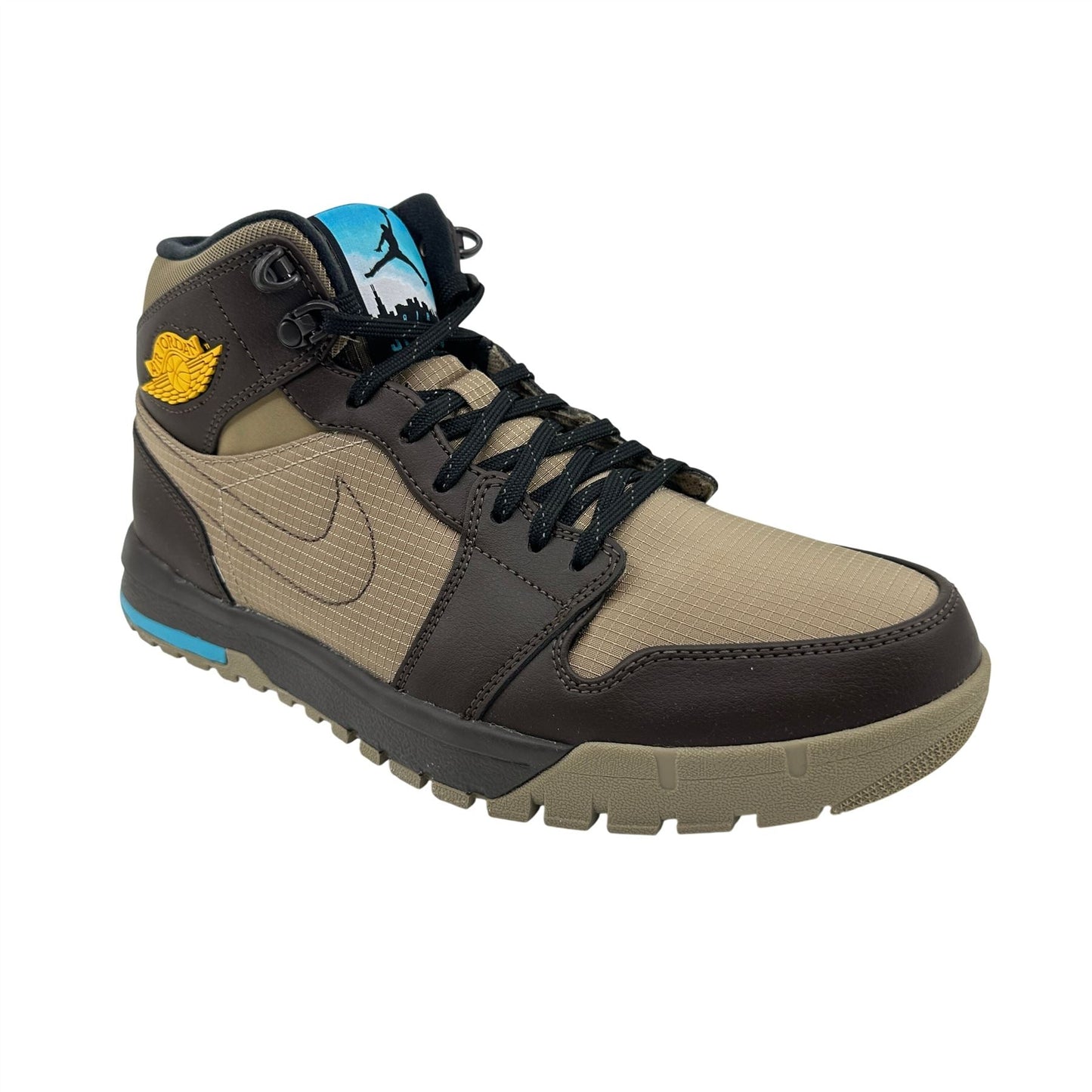 Jordan 1Trek Khaki Maize Brown Mens Athletic Sneaker