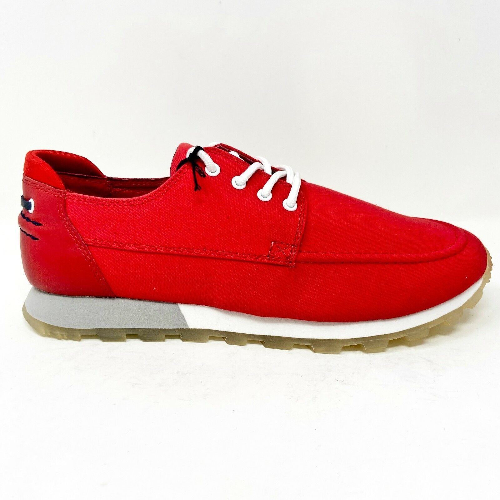 Clae Desmond Ruby Canvas Red White Mens Premium Casual Shoes Sneakers