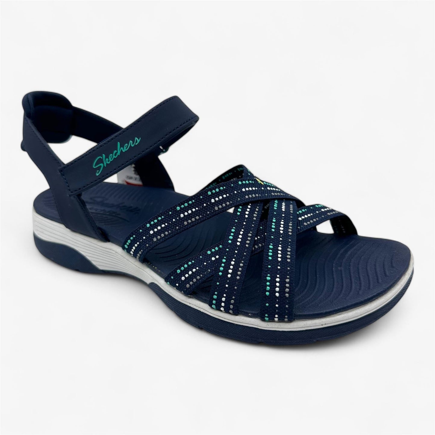 Skechers Arch Fit Reggae Sport Gotta Go Navy Blue Womens Sandal Strappy