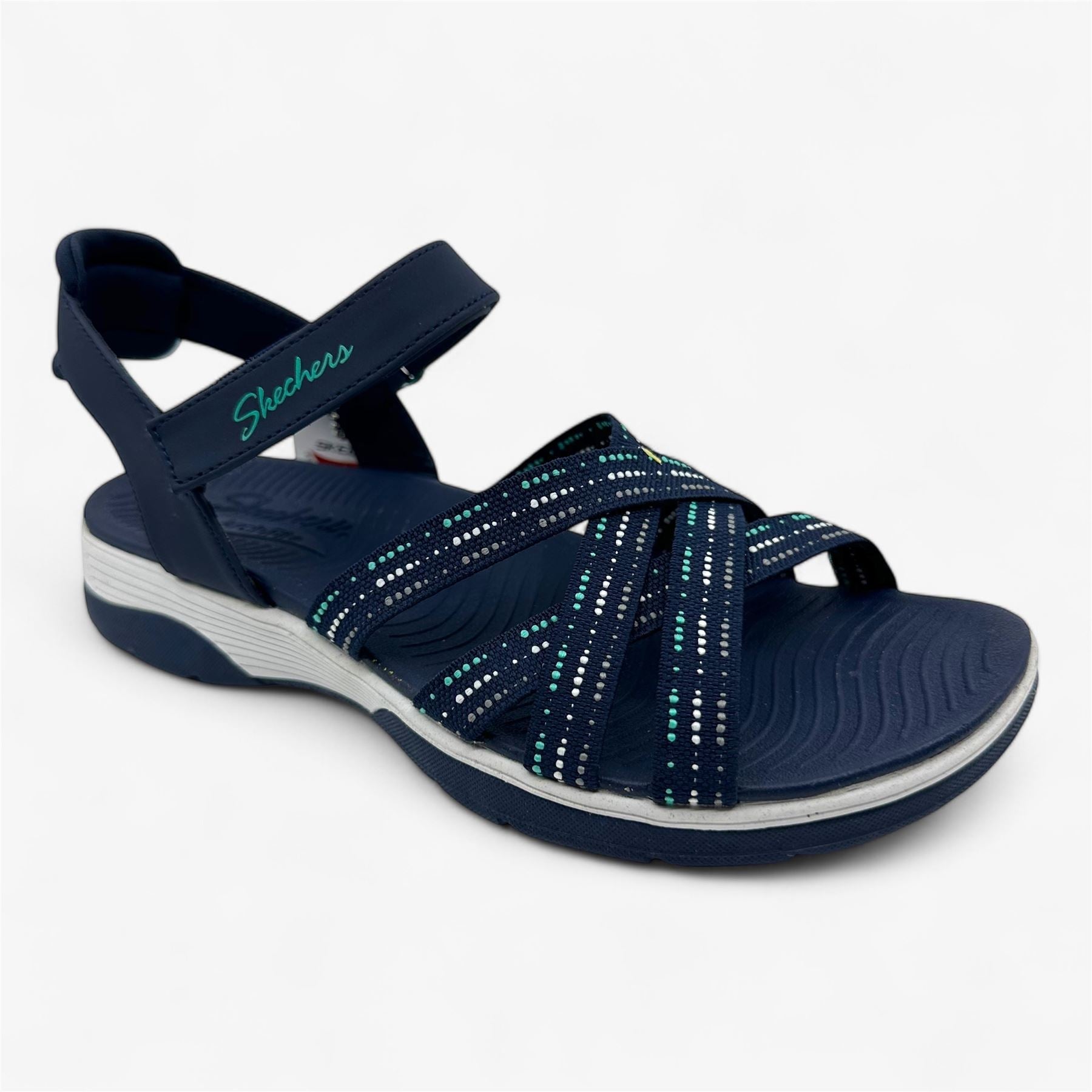 Skechers Arch Fit Reggae Sport Gotta Go Navy Blue Womens Sandal Strappy