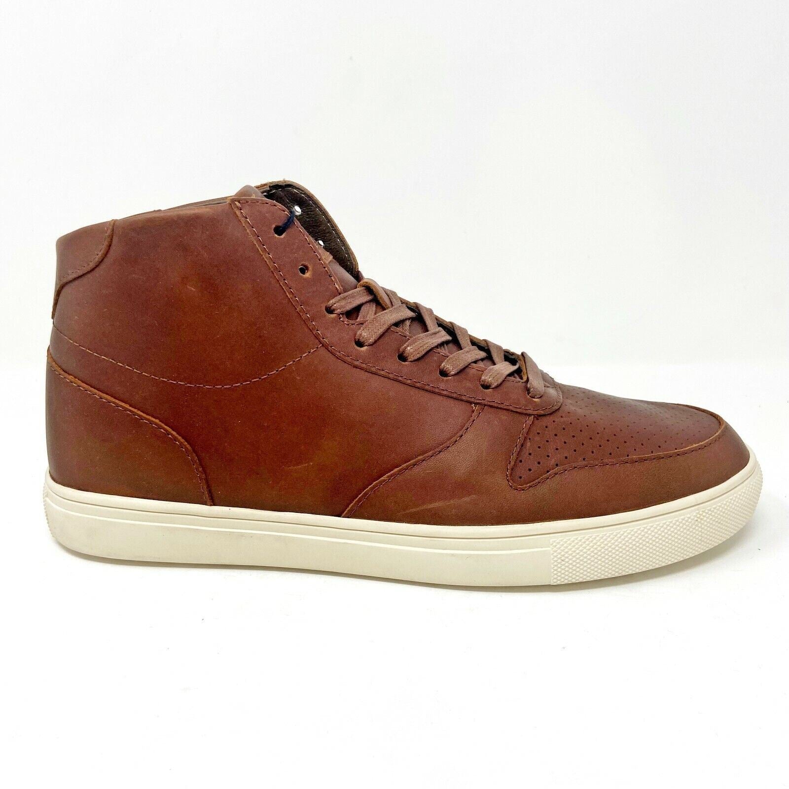 Clae Gregory Mid Chestnut Oiled Leather Mens Premium Casual Sneakers
