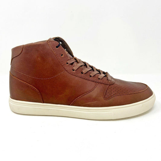 Clae Gregory Mid Chestnut Oiled Leather Mens Premium Casual Sneakers