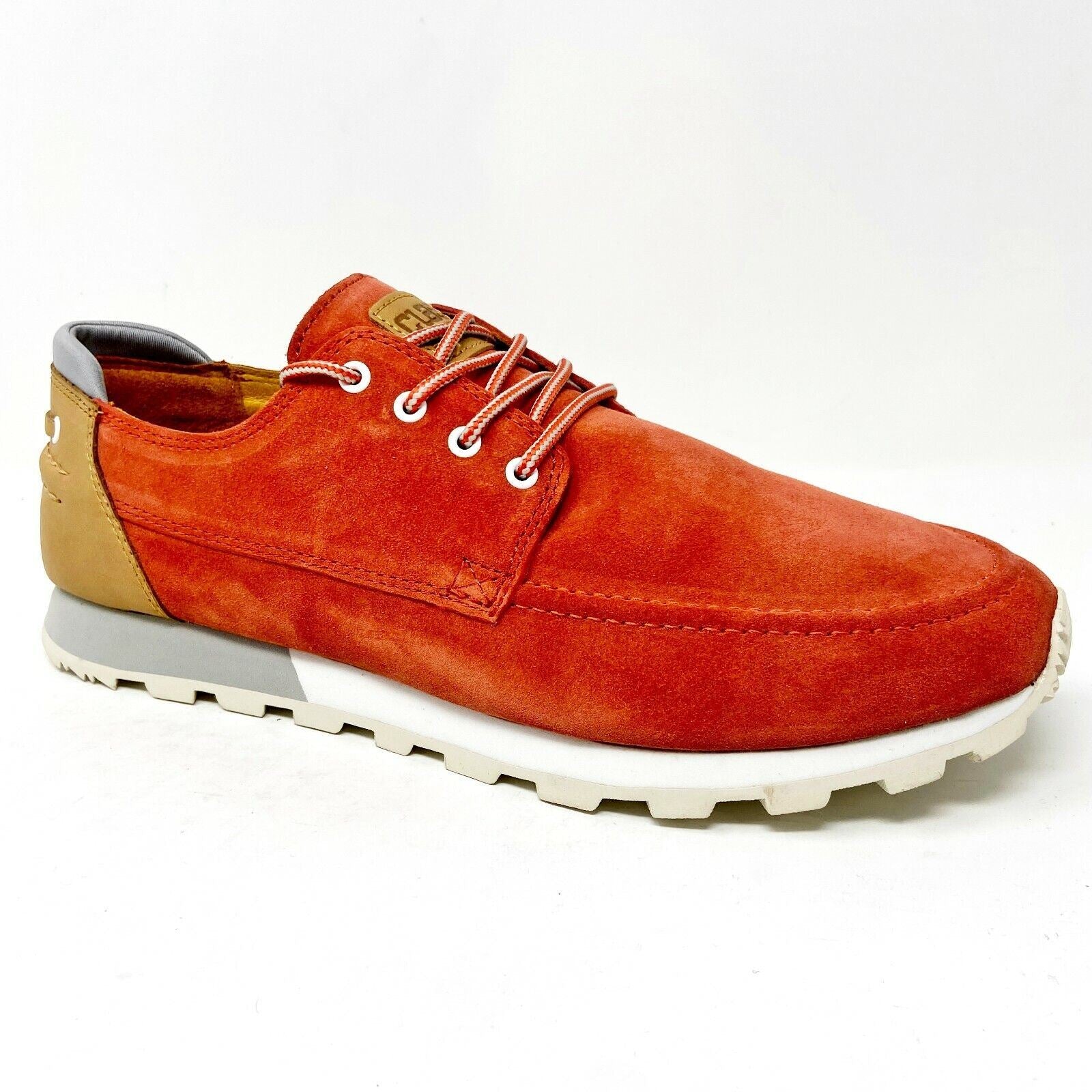 Clae Desmond Fire Suede Red Mens Premium Casual Shoes Sneakers