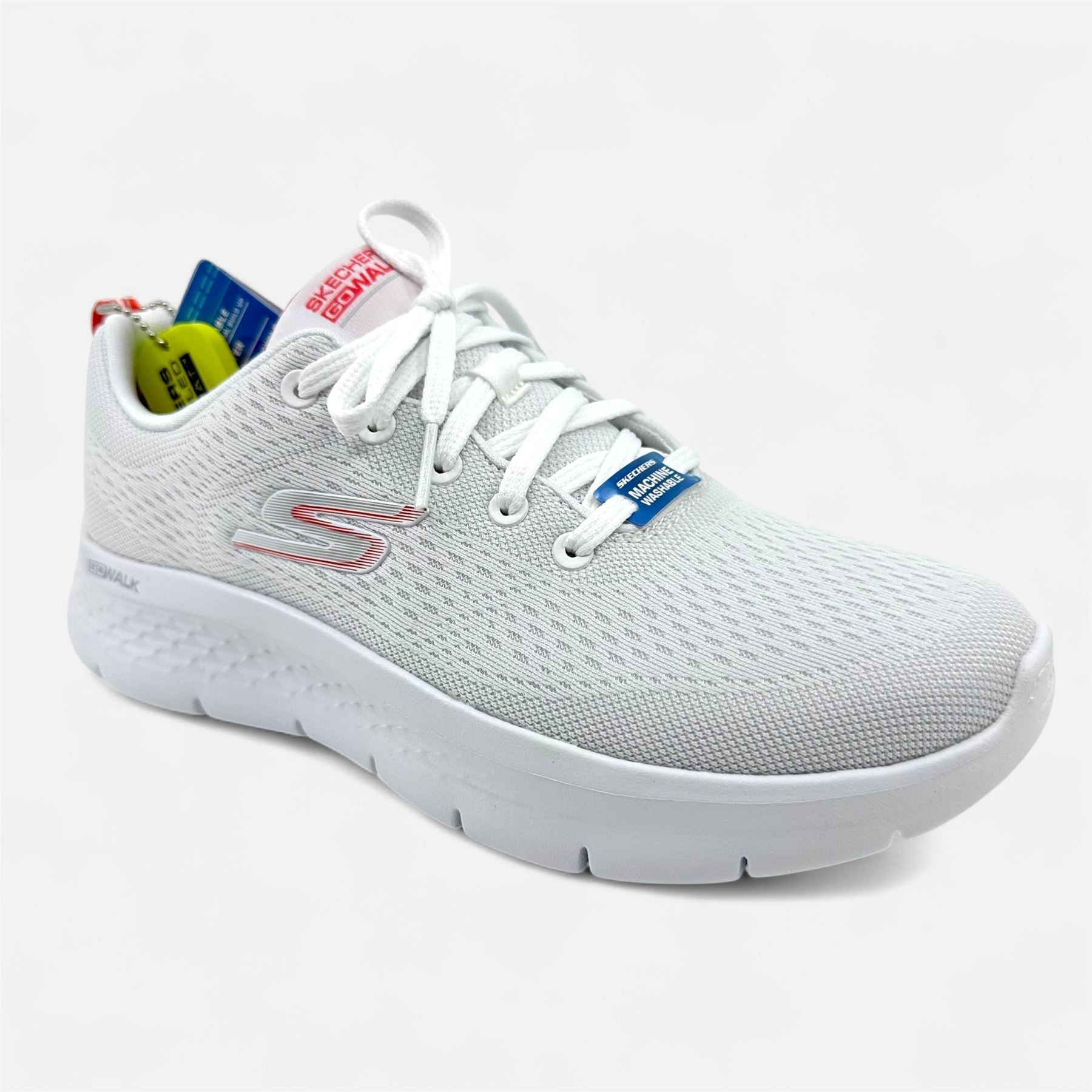 Skechers Go Walk Flex Kali White Hot Coral Womens Athletic Ultra Go Sneaker