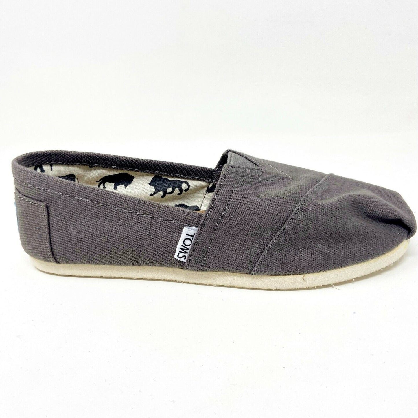 Toms Classics Ash Gray Womens Slip On Casual Canvas Flat Shoes