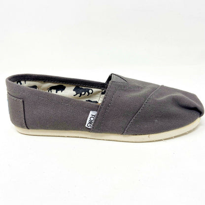 Toms Classics Ash Gray Womens Slip On Casual Canvas Flat Shoes