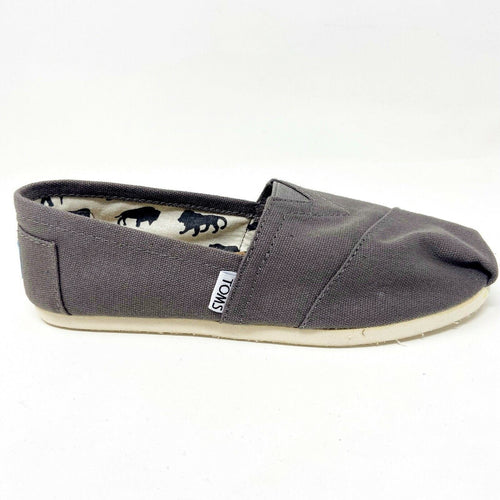 Toms Classics Ash Gray Womens Slip On Casual Canvas Flat Shoes