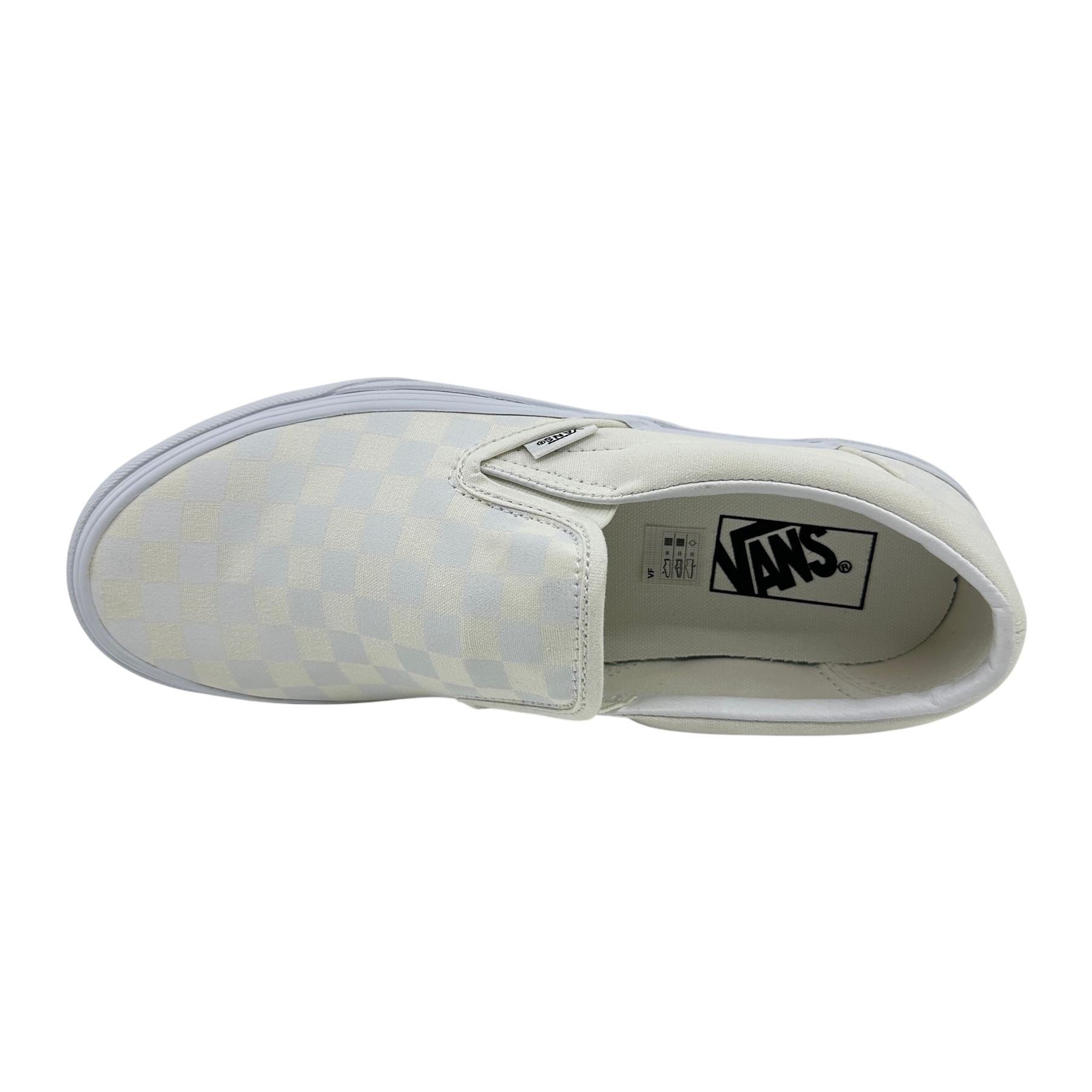 VANS Classic Slip On Checkerboard True White Mens Athletic Sneaker